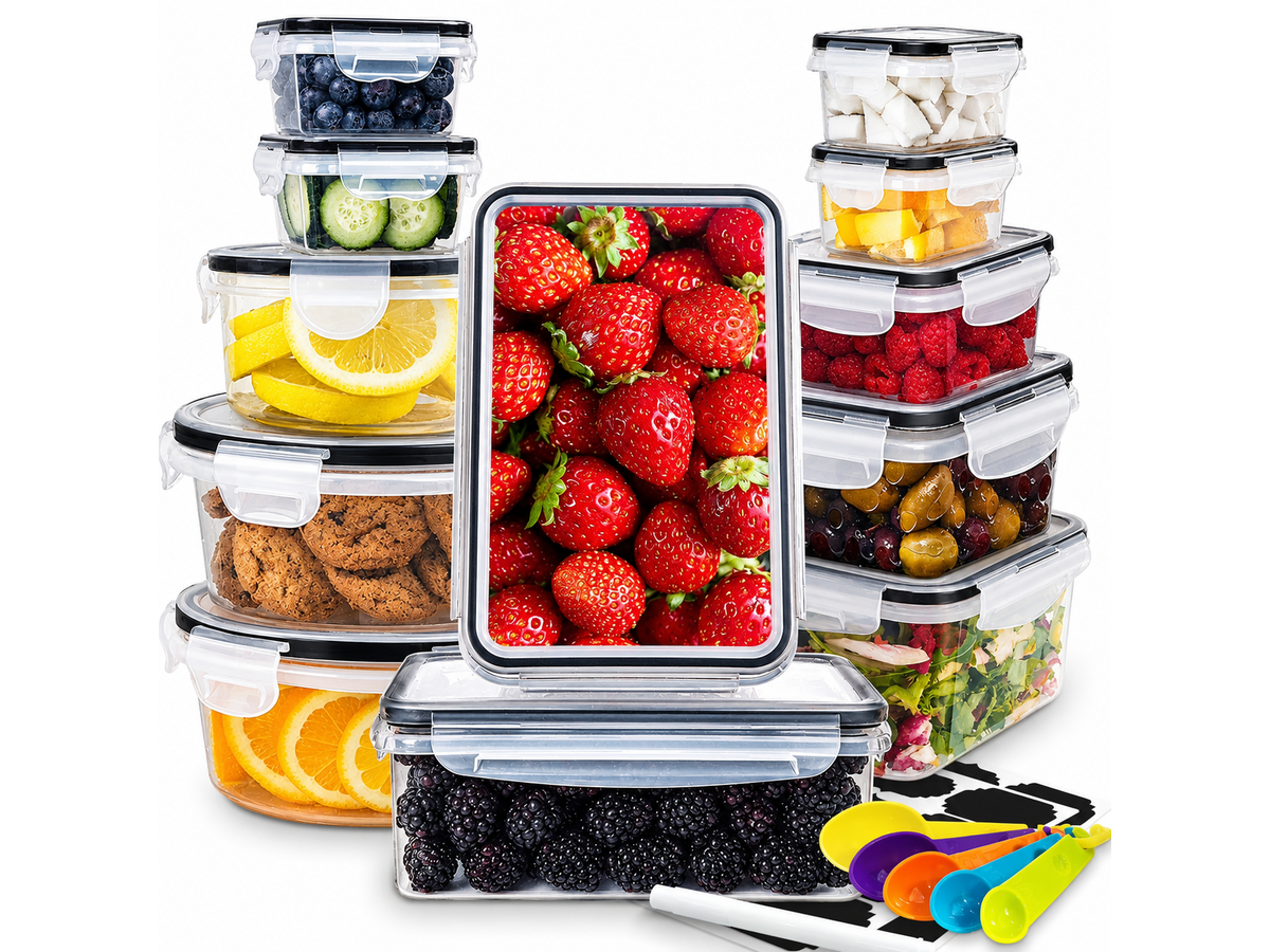 Food Storage Containers Set 24 Piece Airtight Kitchen Storage Containers with Lids