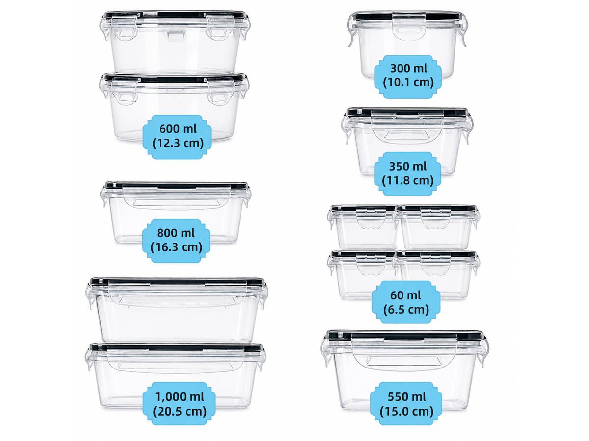 Food Storage Containers Set 24 Piece Airtight Kitchen Storage Containers with Lids