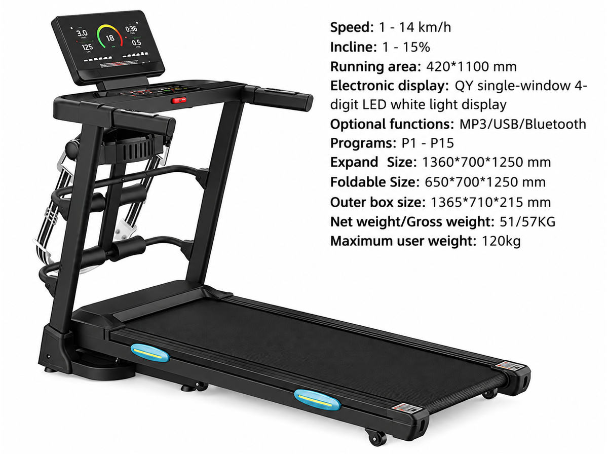 2.5HP Hydraulic Fold Treadmill with Manual Incline