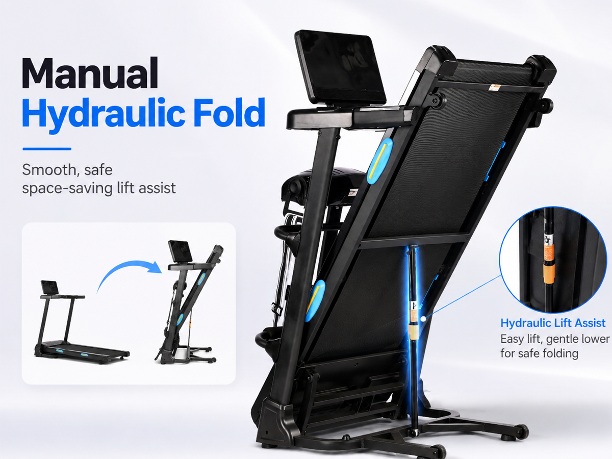 2.5HP Hydraulic Fold Treadmill with Manual Incline
