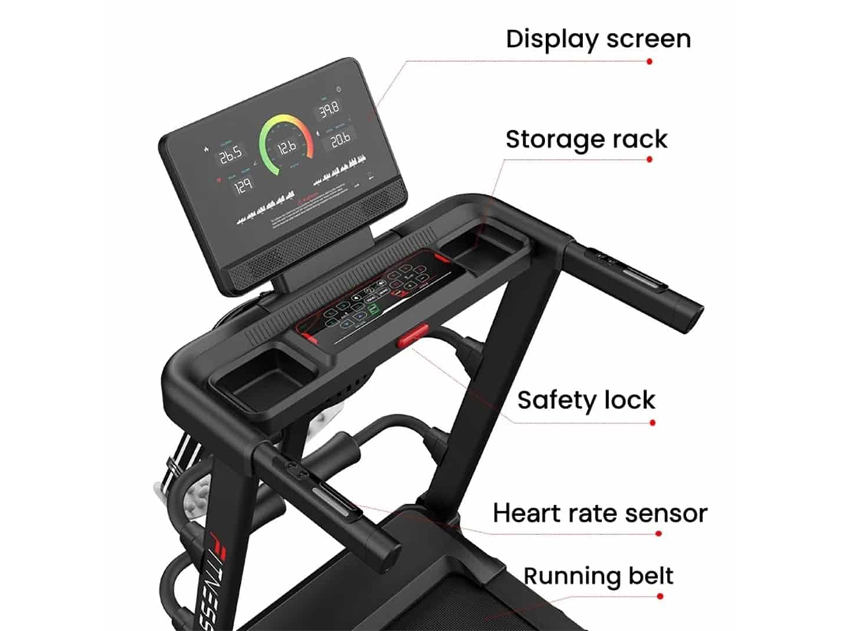 Hydraulic Fold Treadmill 2.5HP Electric Running Machine with Manual Incline & LED Display
