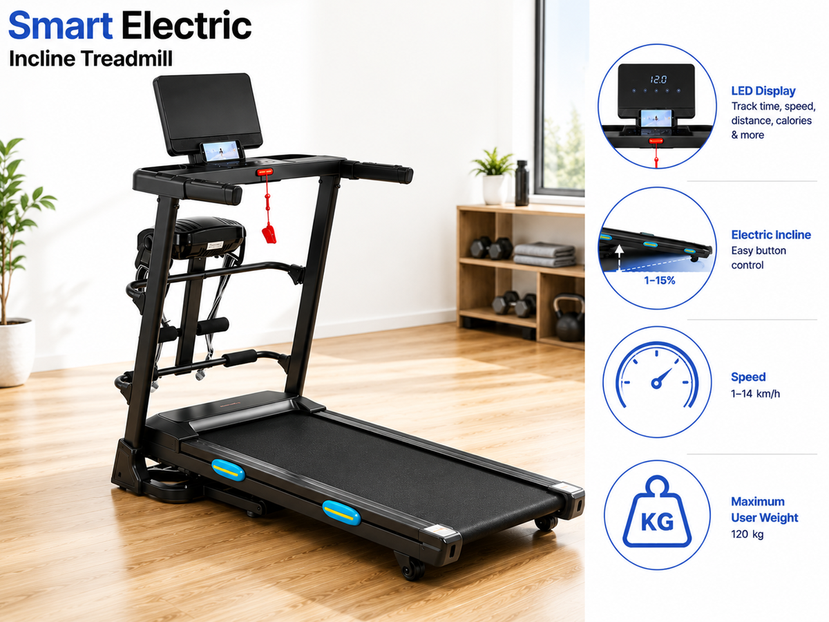 2.5HP Hydraulic Fold Treadmill with Manual Incline