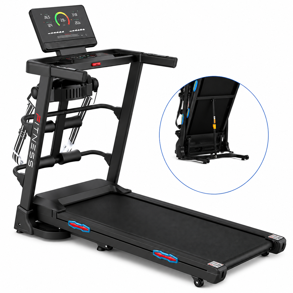 Hydraulic Fold Treadmill 2.5HP Electric Running Machine with Manual Incline & LED Display