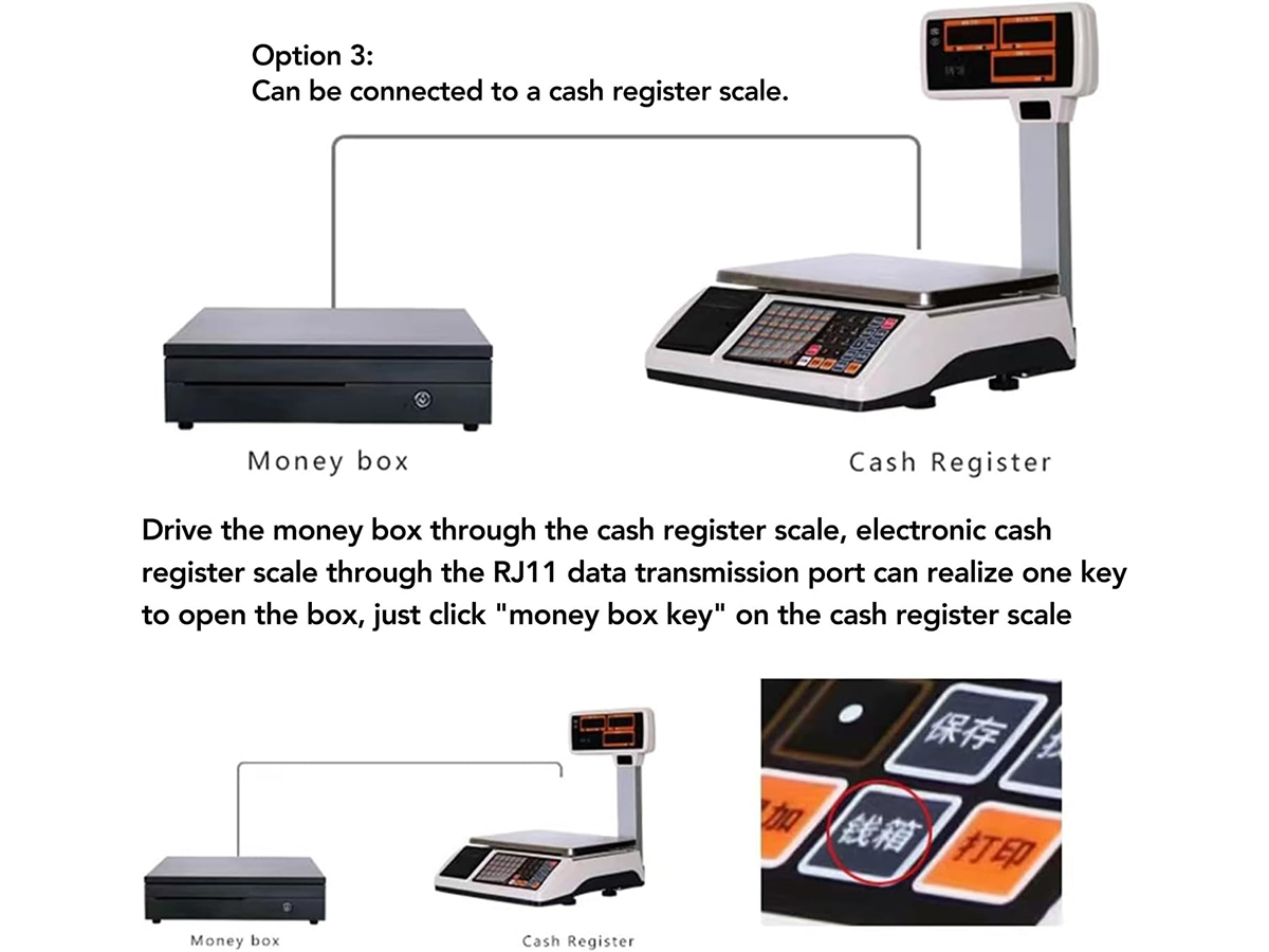 Automatic Cash Drawer with 5 Bill 8 Coin Compartments