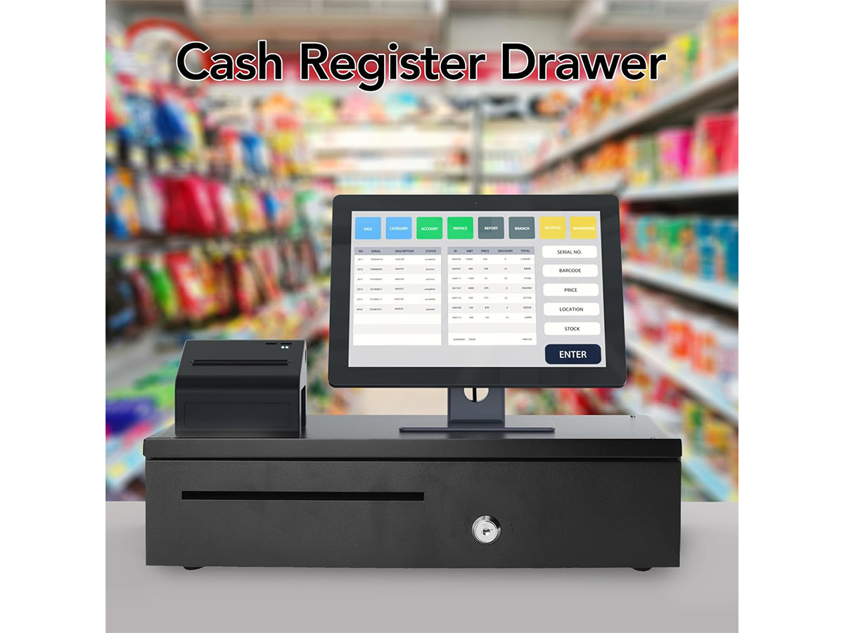 Automatic Cash Drawer with 5 Bill 8 Coin Compartments