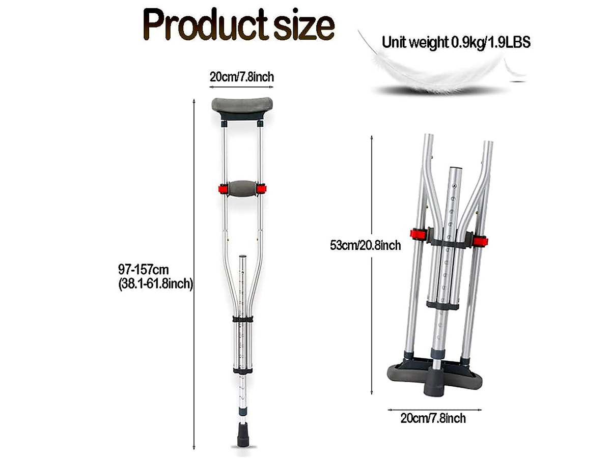 Foldable Underarm Crutches Height Adjustable Foldable Underarm Crutches
