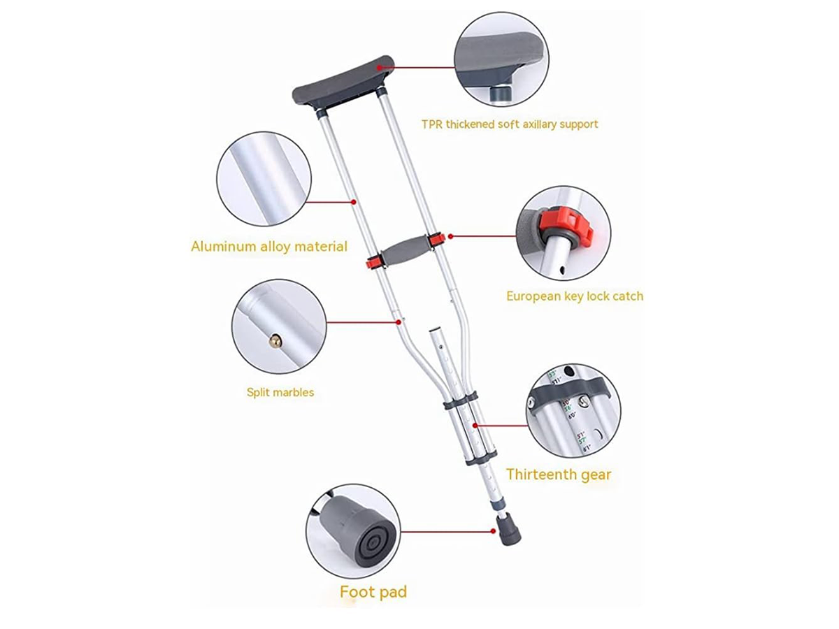 Foldable Underarm Crutches Height Adjustable Foldable Underarm Crutches