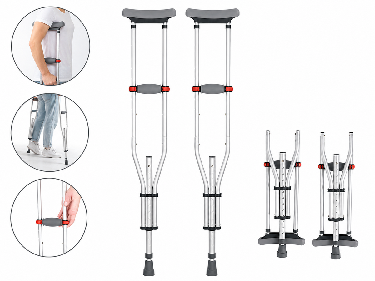 Foldable Underarm Crutches Height Adjustable Foldable Underarm Crutches