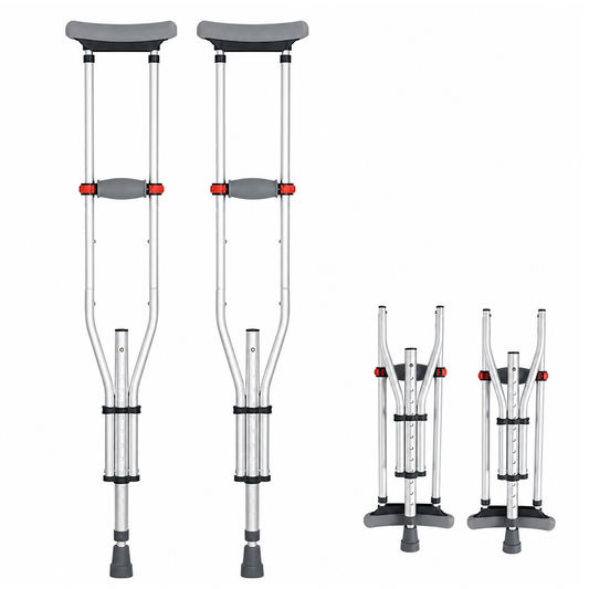 Foldable Underarm Crutches Height Adjustable Foldable Underarm Crutches for Adults Elderly
