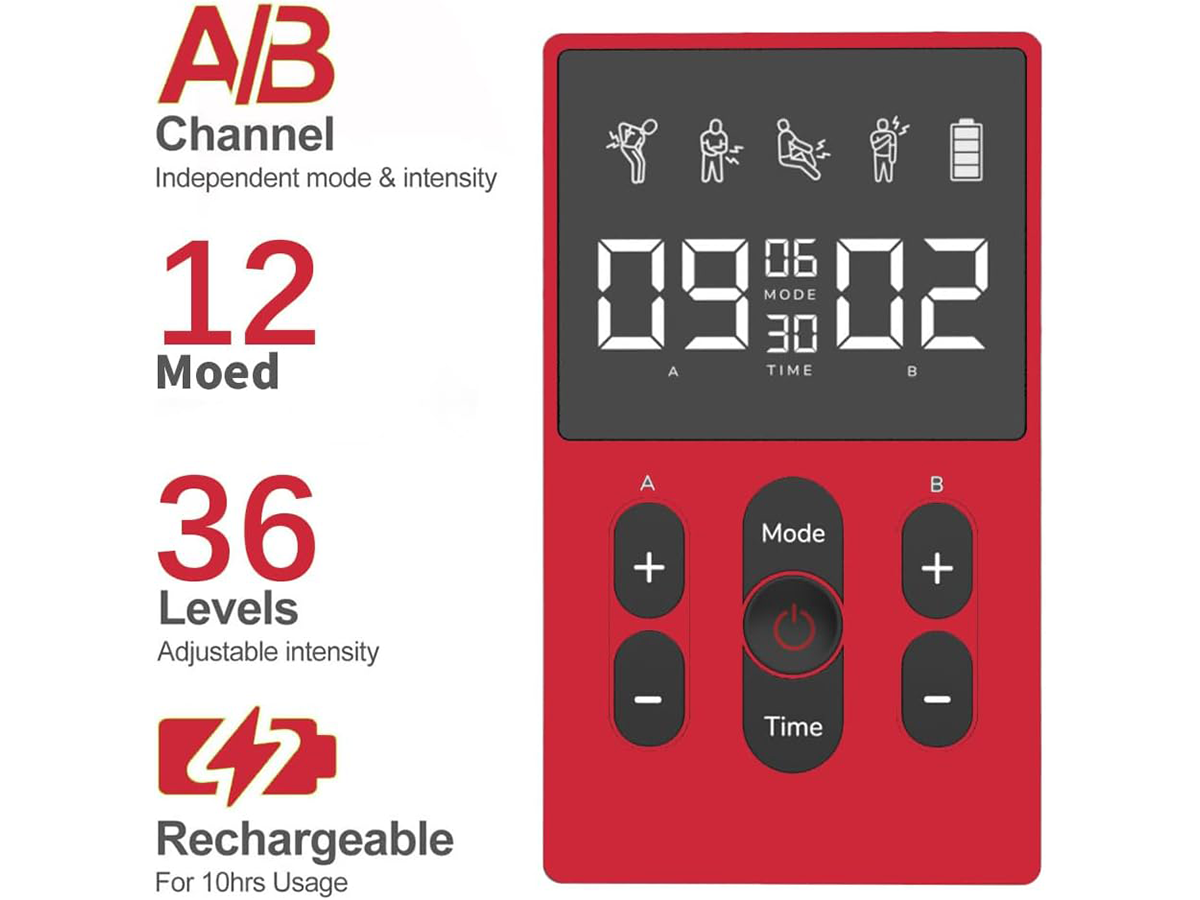 Tens Machine EMS Muscle Stimulator Portable Rechargeable Electronic Pulse Therapy Device