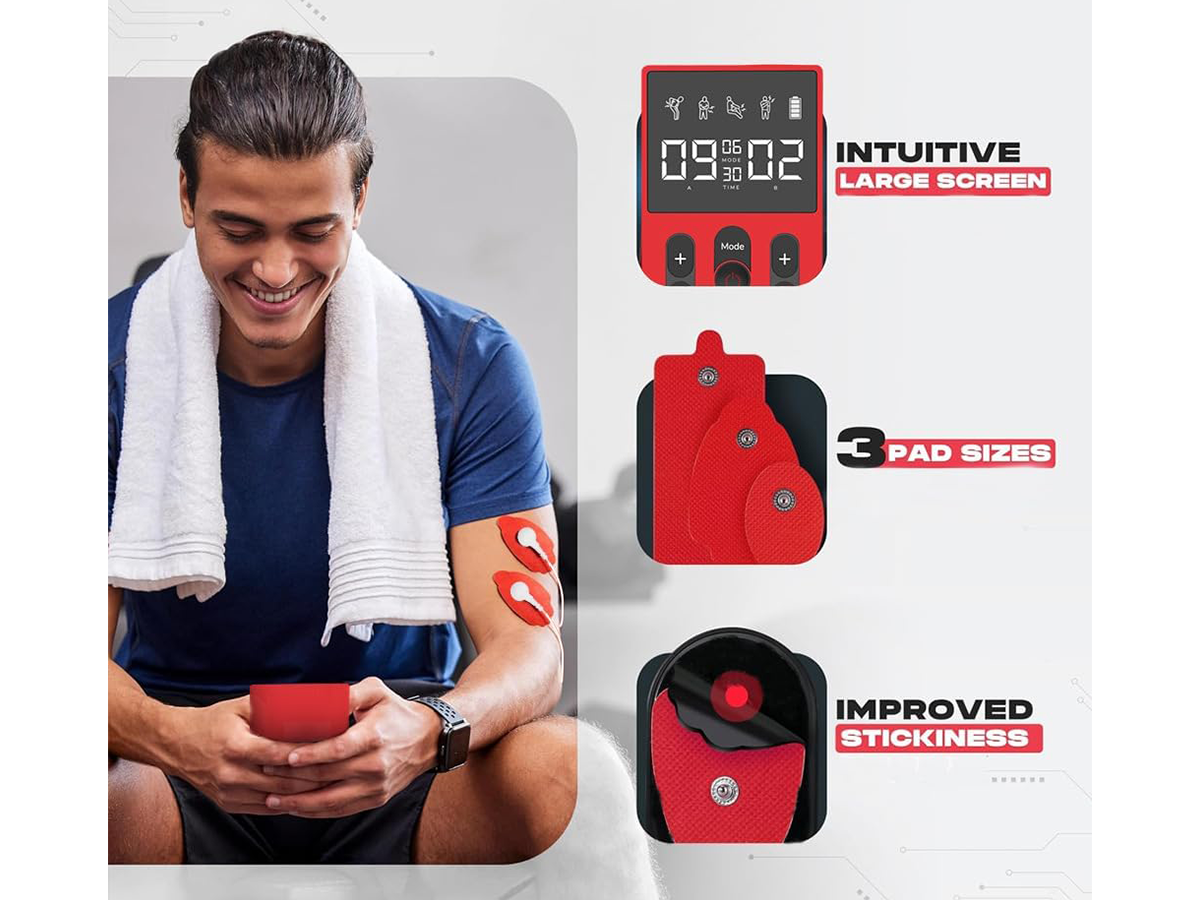 Tens Machine EMS Muscle Stimulator Portable Rechargeable Electronic Pulse Therapy Device