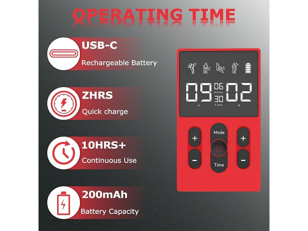 Tens Machine EMS Muscle Stimulator Portable Rechargeable Electronic Pulse Therapy Device