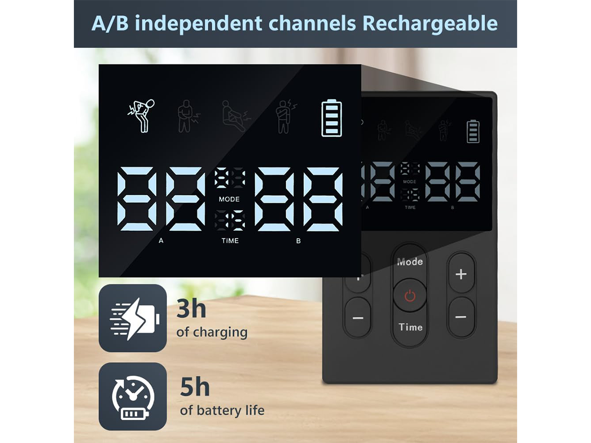 Tens Machine EMS Muscle Stimulator Portable Rechargeable Electronic Pulse Therapy Device