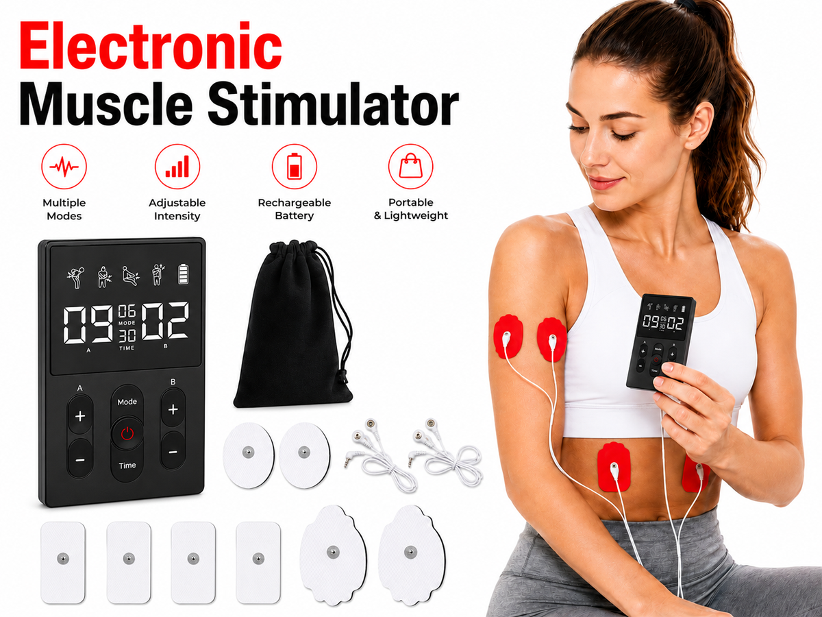 Tens Machine EMS Muscle Stimulator Portable Rechargeable Electronic Pulse Therapy Device