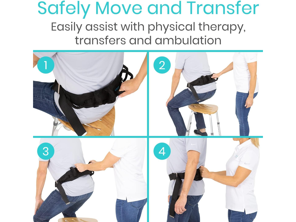 Patient Transfer Belt Medical Nursing Gait Belt with Quick Release Metal Buckle