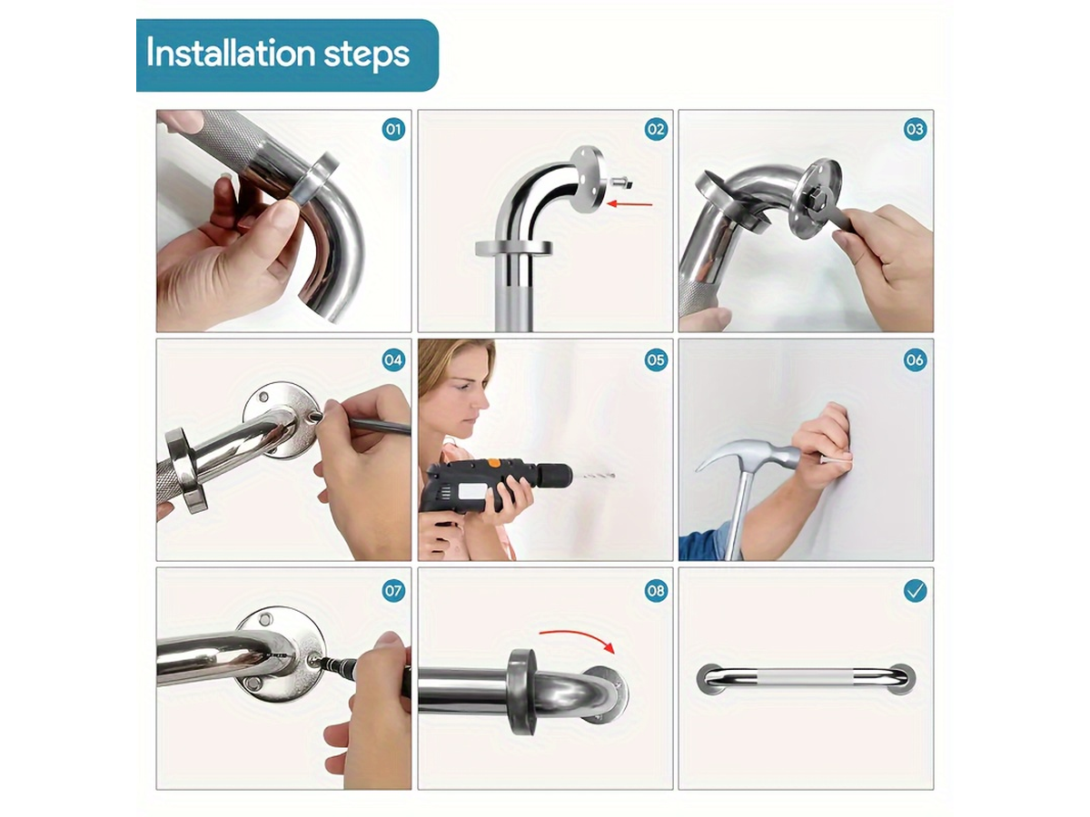 Shower Grab Bar with Anti Slip Grip for Safety