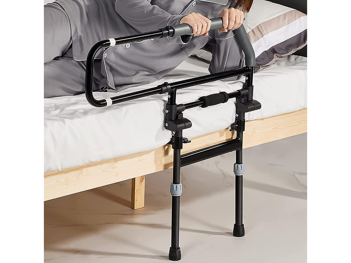 Bed Rails for Elderly Adjustable Folding Bed Assist Rail with Safety Support Handle