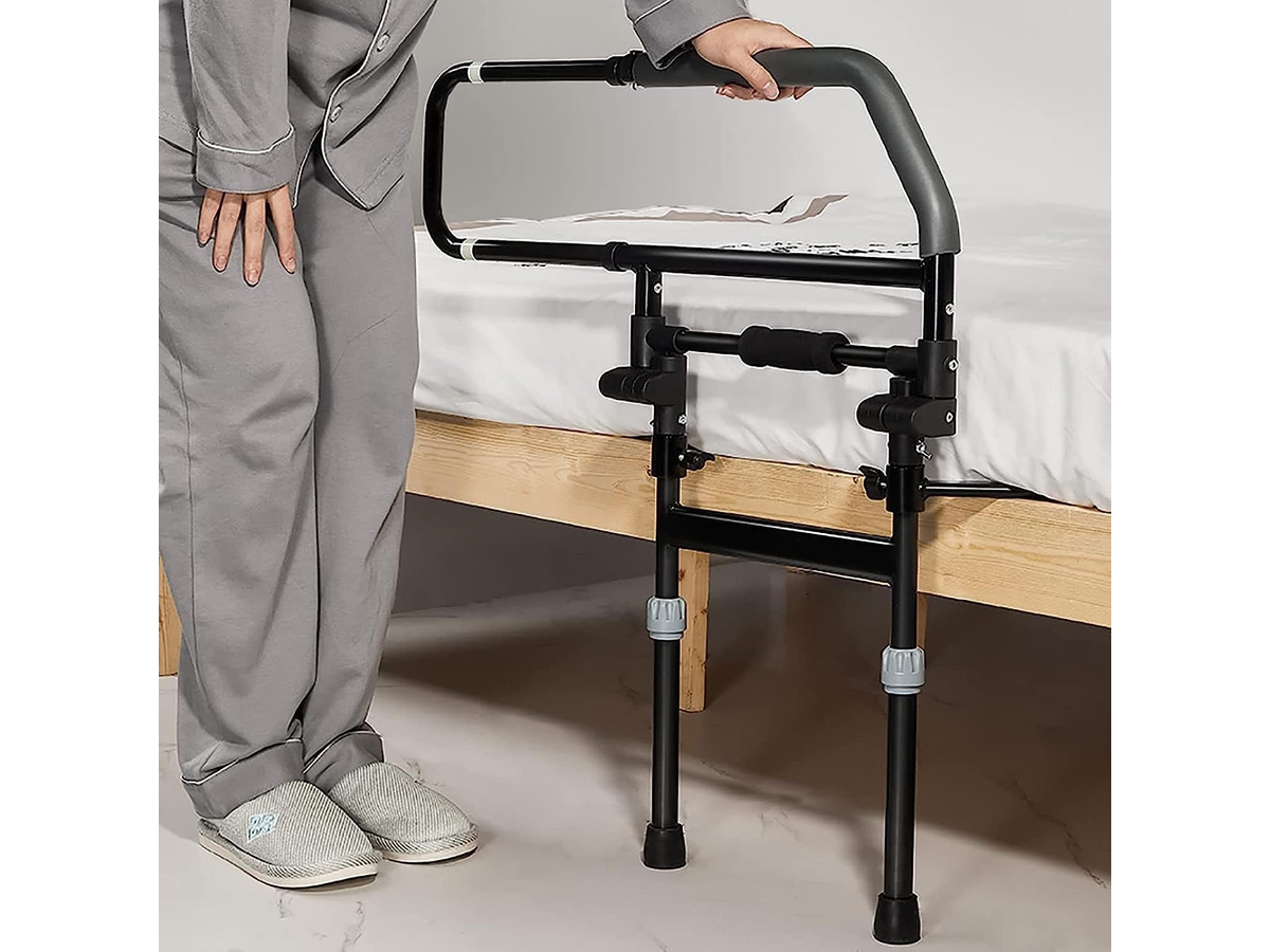 Bed Rails for Elderly Adjustable Folding Bed Assist Rail with Safety Support Handle