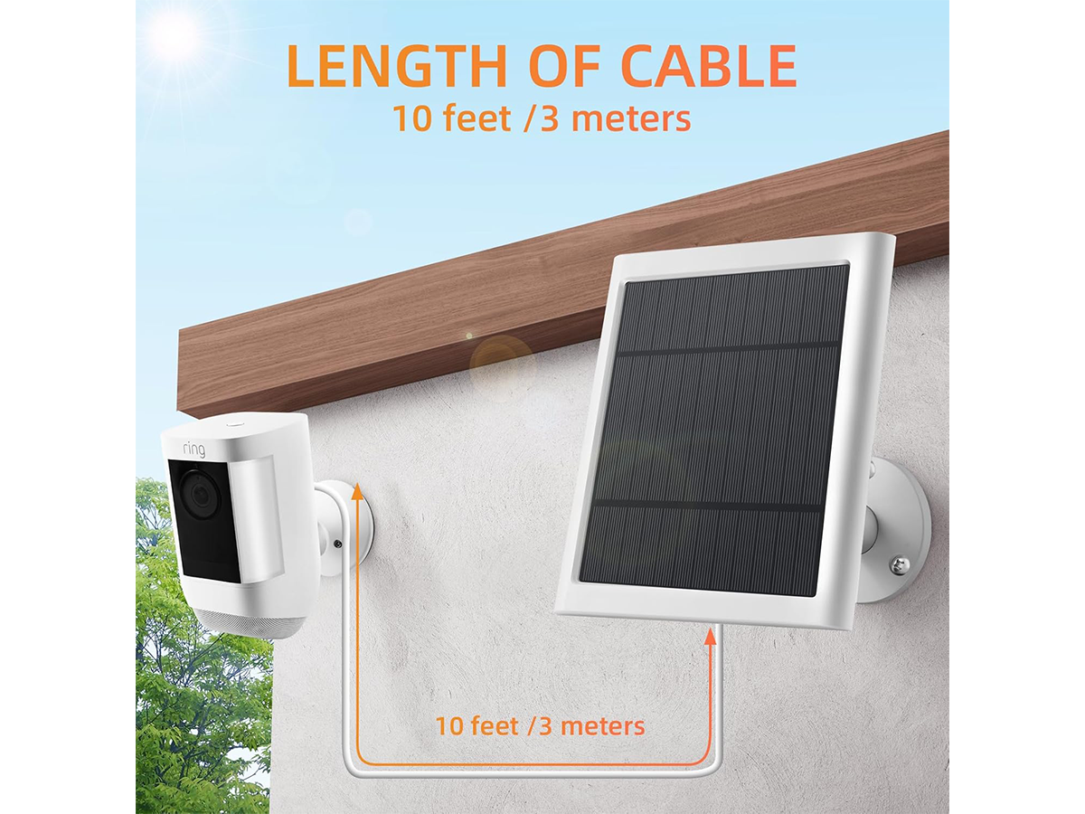 Solar Panel for Ring Camera 4W Solar Charger with 3m Cable
