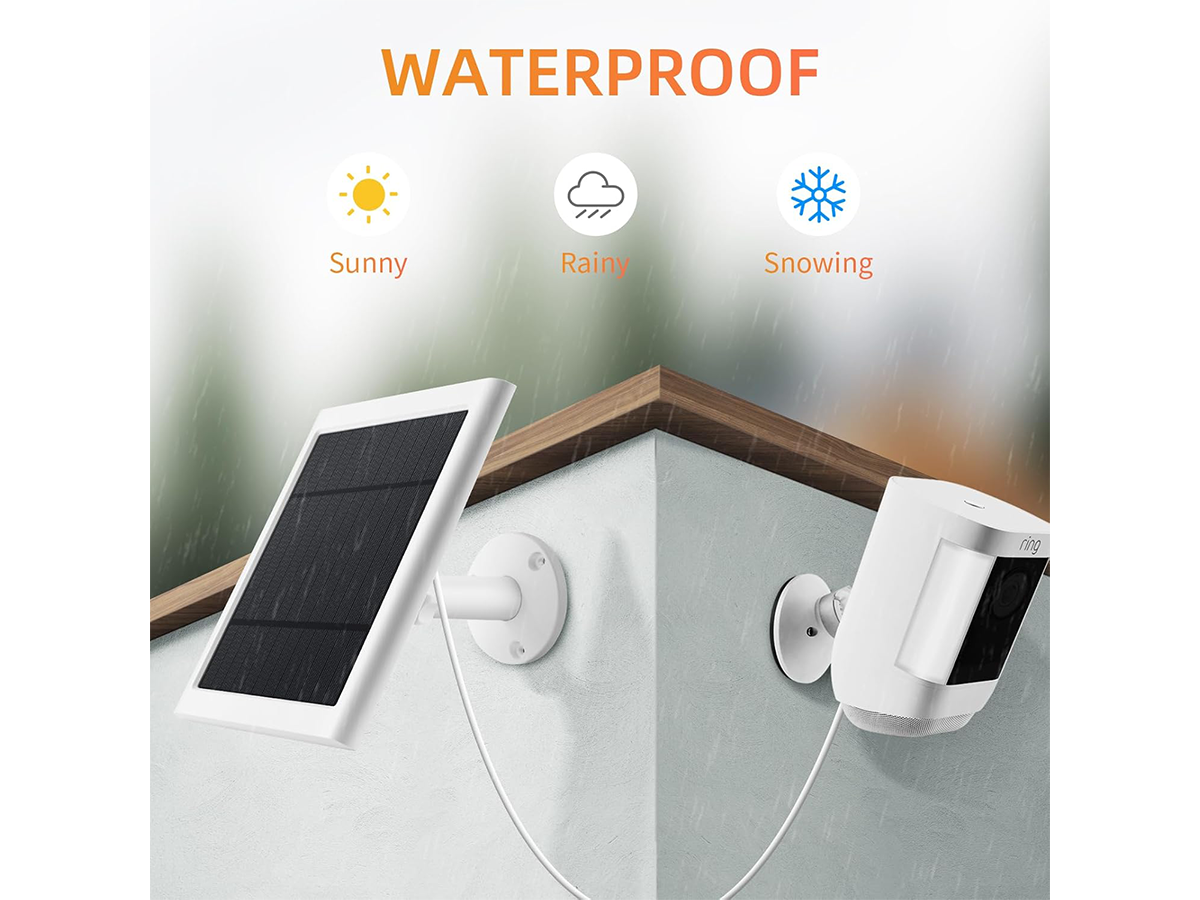 Solar Panel for Ring Camera 4W Solar Charger with 3m Cable