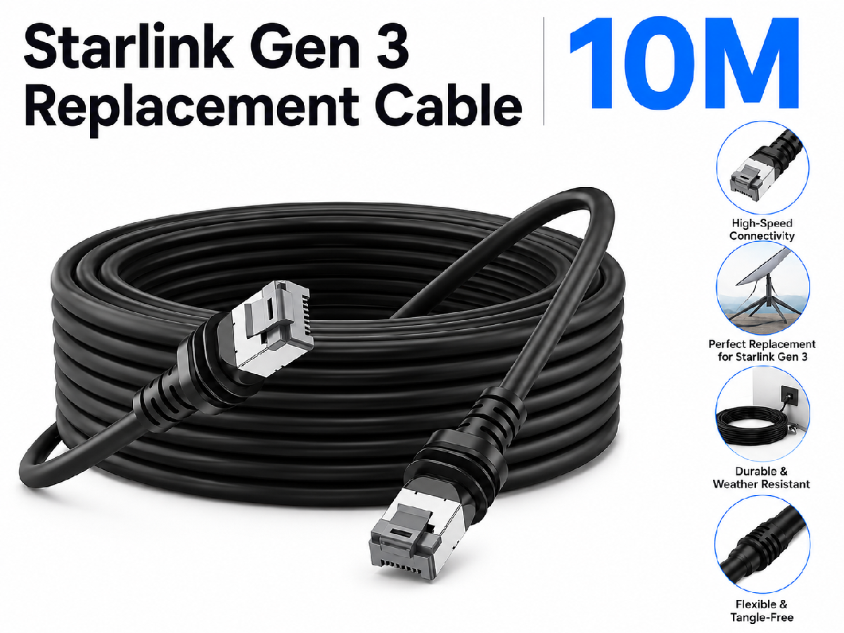 Starlink Cable 10M Waterproof High Speed Replacement Cable for Starlink Gen 3