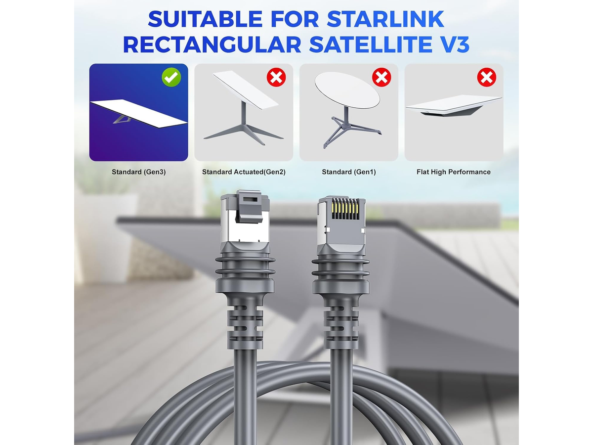 Starlink Cable 10M Waterproof High Speed Replacement Cable for Starlink Gen 3