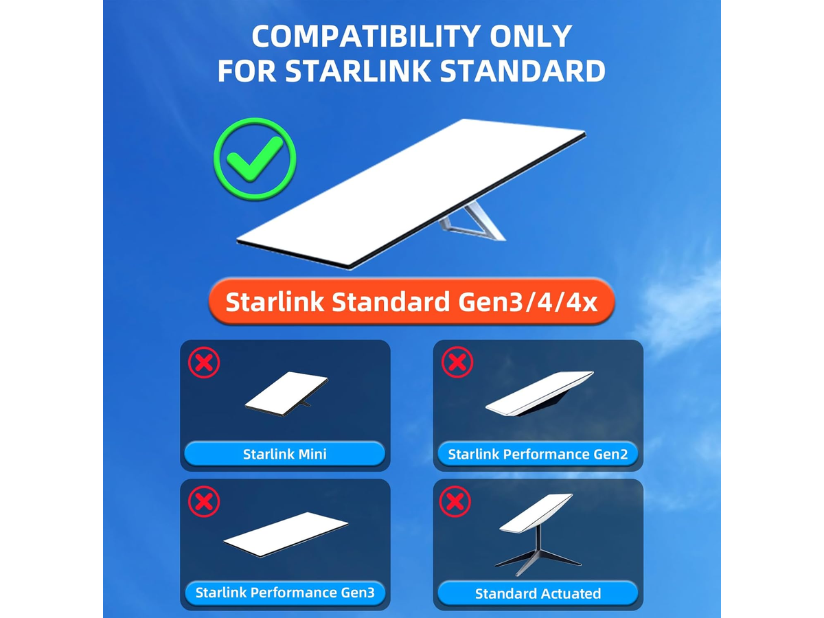 Starlink Gen 3 Mount Extra Long Adjustable Wall Mount for Starlink Standard