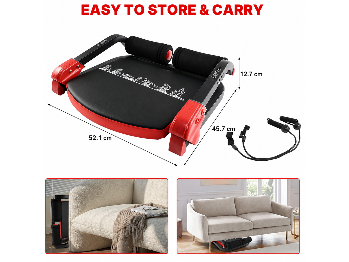 Ab Workout Machine with Resistance Bands, Adjustable Ab Crunch Trainer for Home Gym