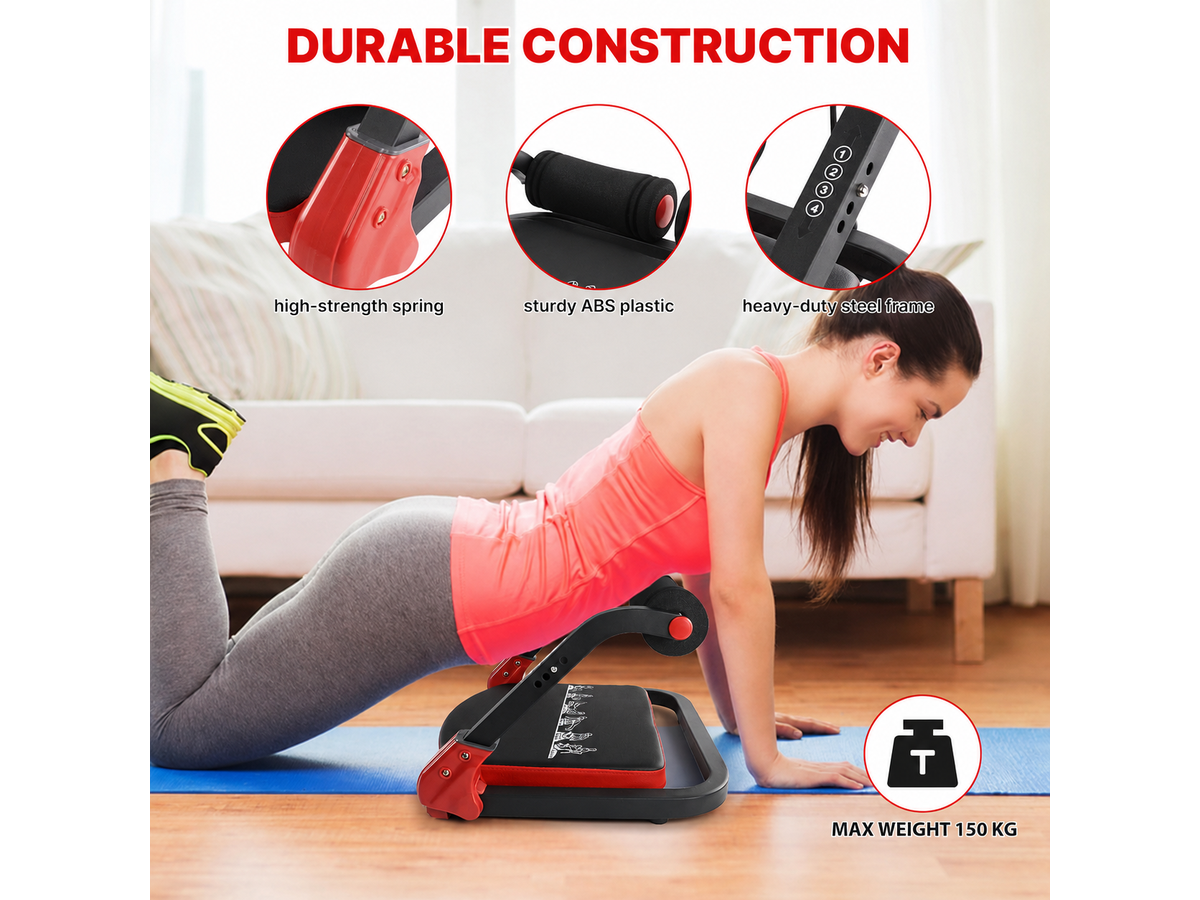 Ab Workout Machine with Resistance Bands, Adjustable Ab Crunch Trainer for Home Gym