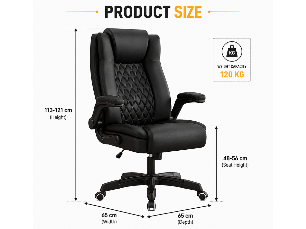 Office Chair Ergonomic Leather Reclining Office Chair