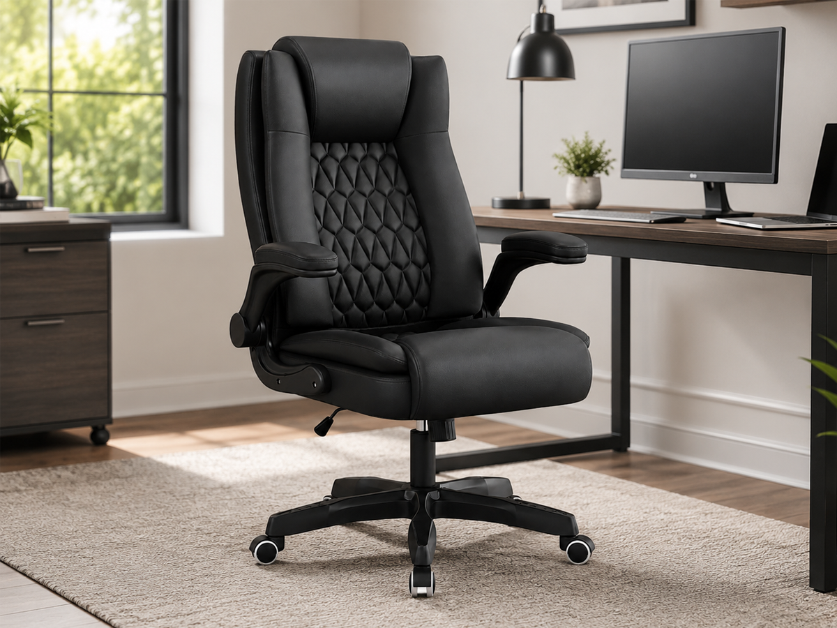 Office Chair Ergonomic Leather Reclining Office Chair
