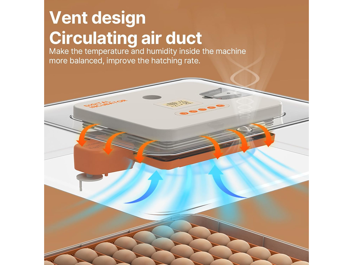 Egg Incubator Automatic Digital Hatching Machine with LCD Display and Egg Candler