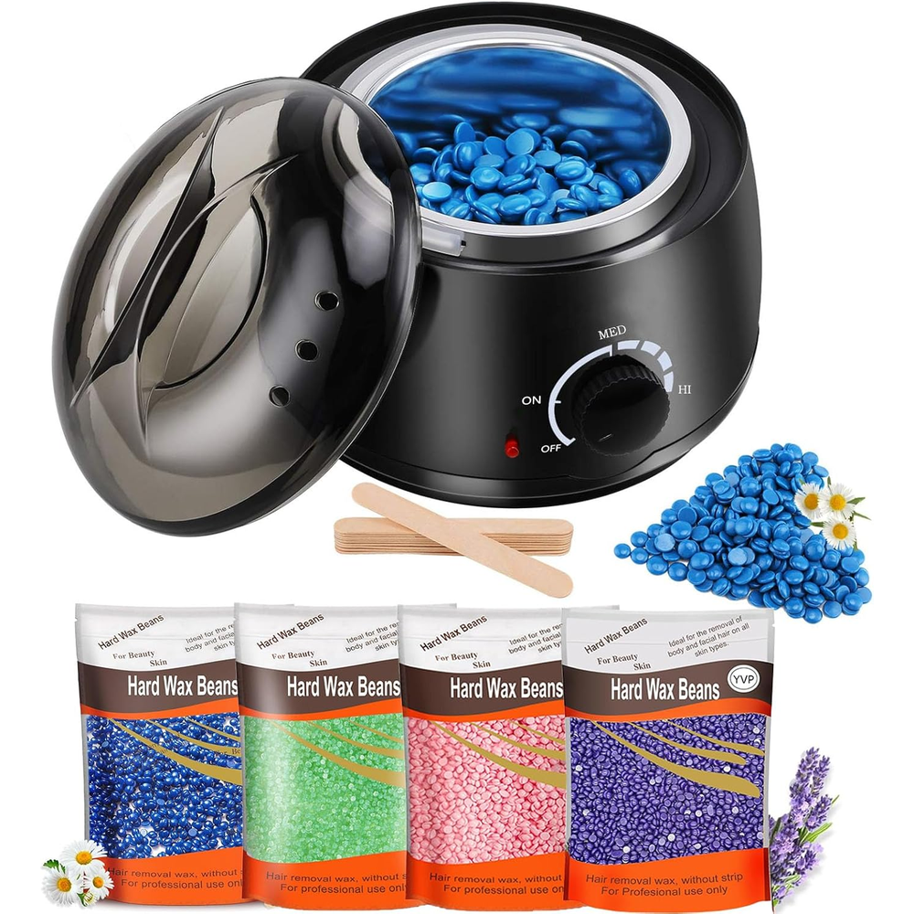 Waxing Kit for Women Wax Warmer Kit with Wax Beans for Sensitive Skin Hair Removal