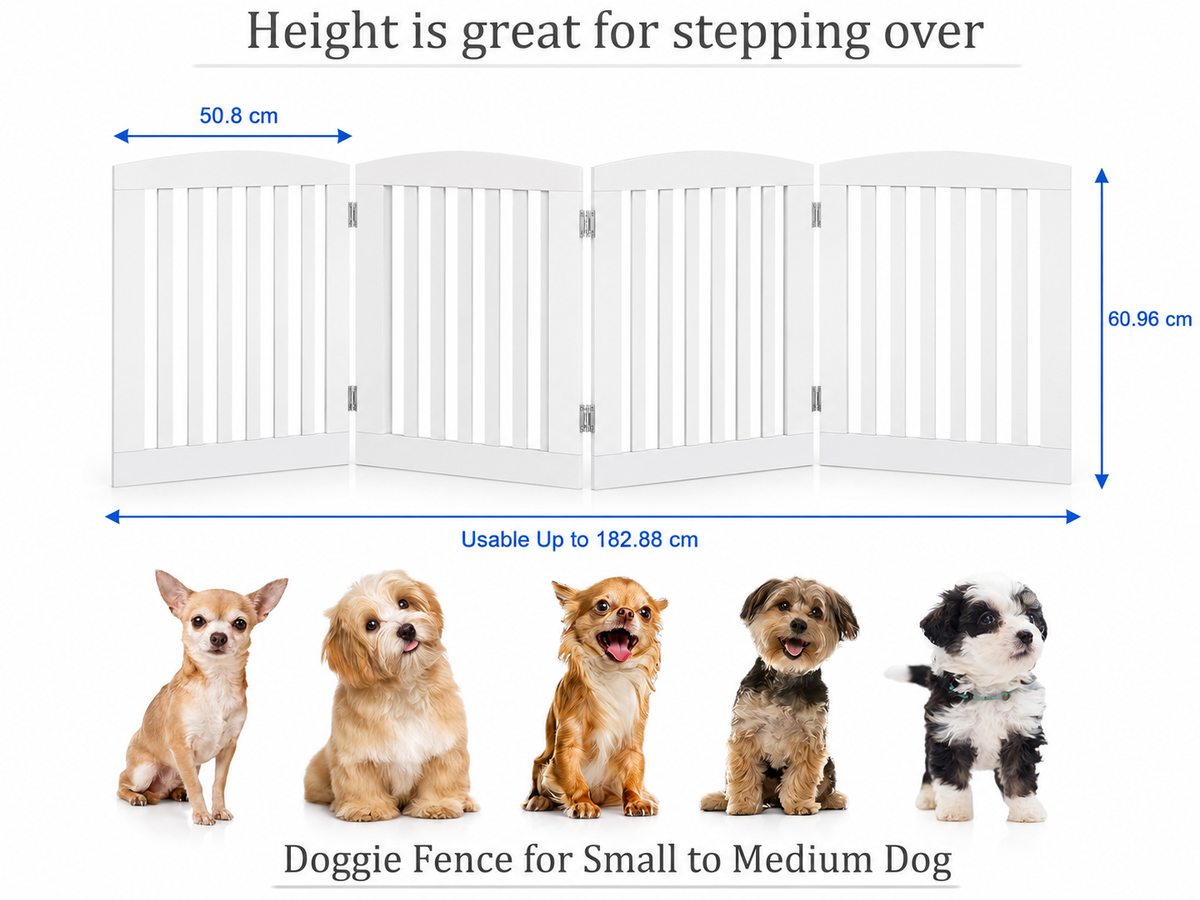 Freestanding Dog Gate with Support Feet Foldable Pet Safety Gate