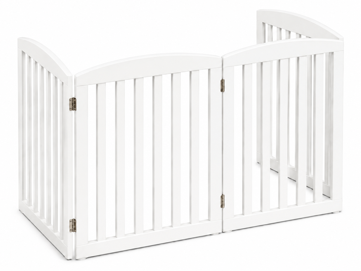 Freestanding Dog Gate with Support Feet Foldable Pet Safety Gate