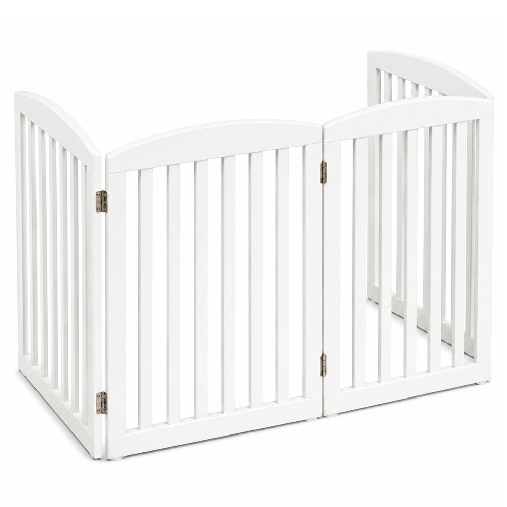 Freestanding Dog Gate with Support Feet Foldable Pet Safety Gate