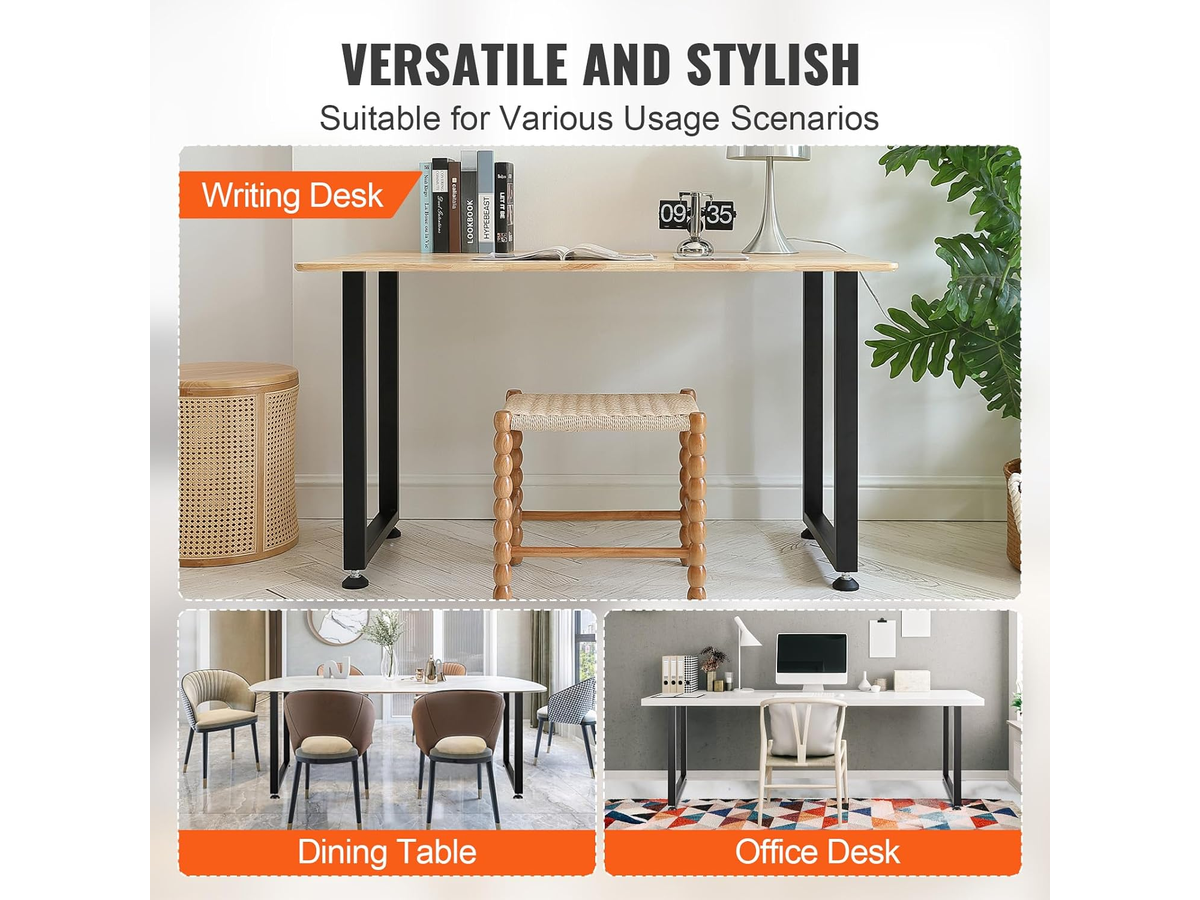 Table Legs Adjustable Heavy Duty Steel Desk Legs Set of 2 Black