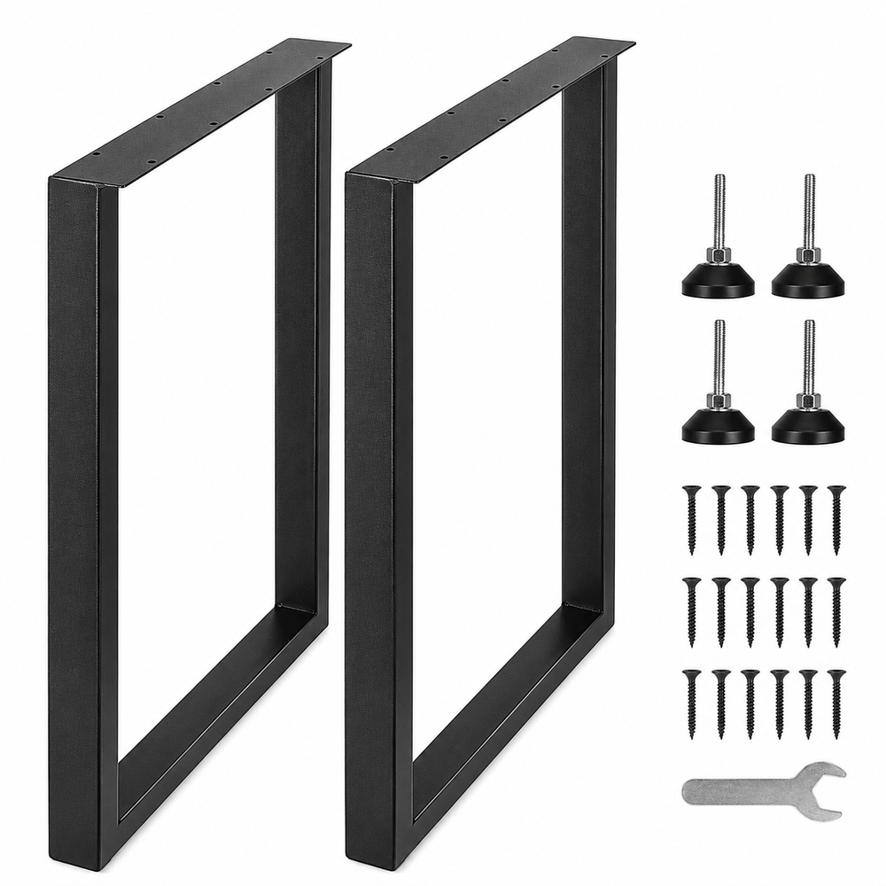 Table Legs Adjustable Heavy Duty Steel Desk Legs Set of 2 Black