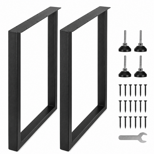 Table Legs Adjustable Heavy Duty Steel Desk Legs Set of 2 Black