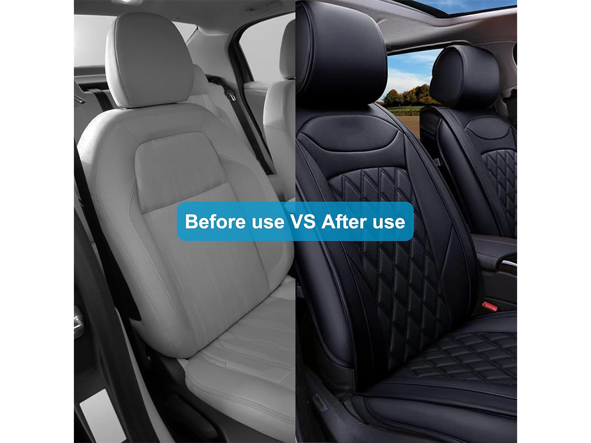 Universal Leather Car Seat Covers Set 9 Piece Front Rear Seat Covers