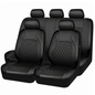 Universal Leather Car Seat Covers Set 9 Piece Front Rear Seat Covers