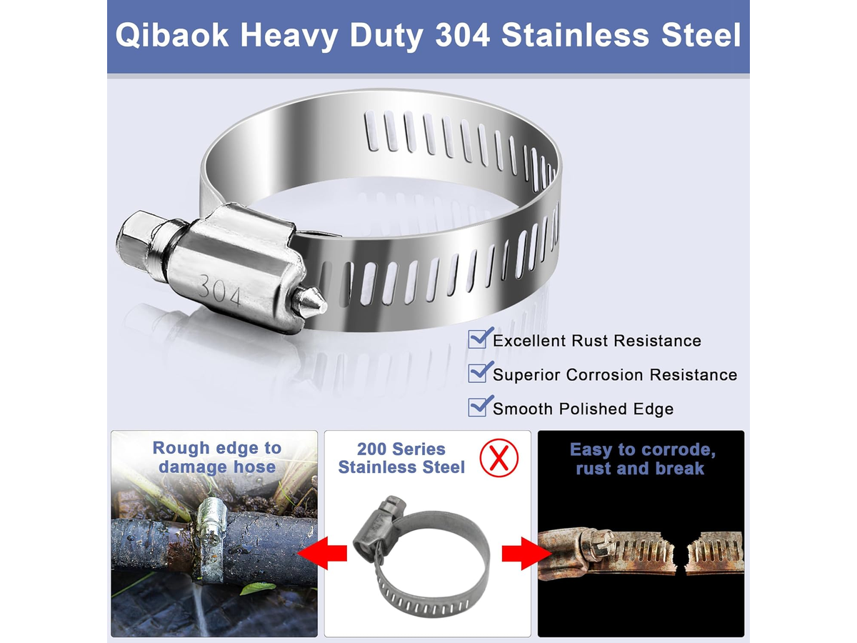 Hose Clamps 120PCS Stainless Steel Hose Clamps Assortment Kit