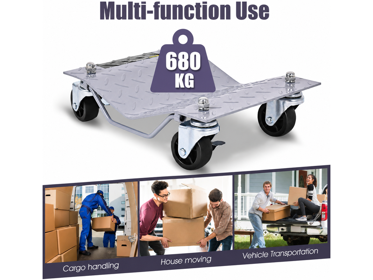 Car Wheel Dollies 4PCS Heavy Duty Vehicle Positioning Dolly Set with Locking Casters
