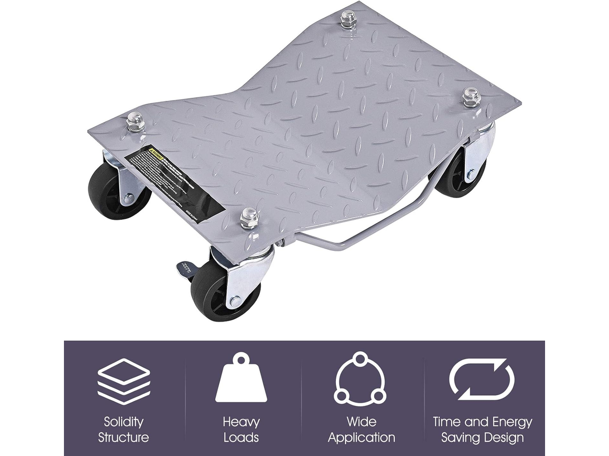Car Wheel Dollies 4PCS Heavy Duty Vehicle Positioning Dolly Set with Locking Casters