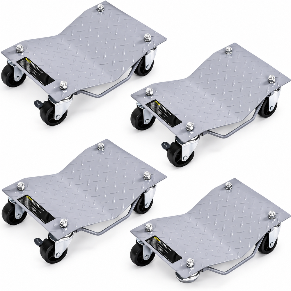 Car Wheel Dollies 4PCS Heavy Duty Vehicle Positioning Dolly Set with Locking Casters
