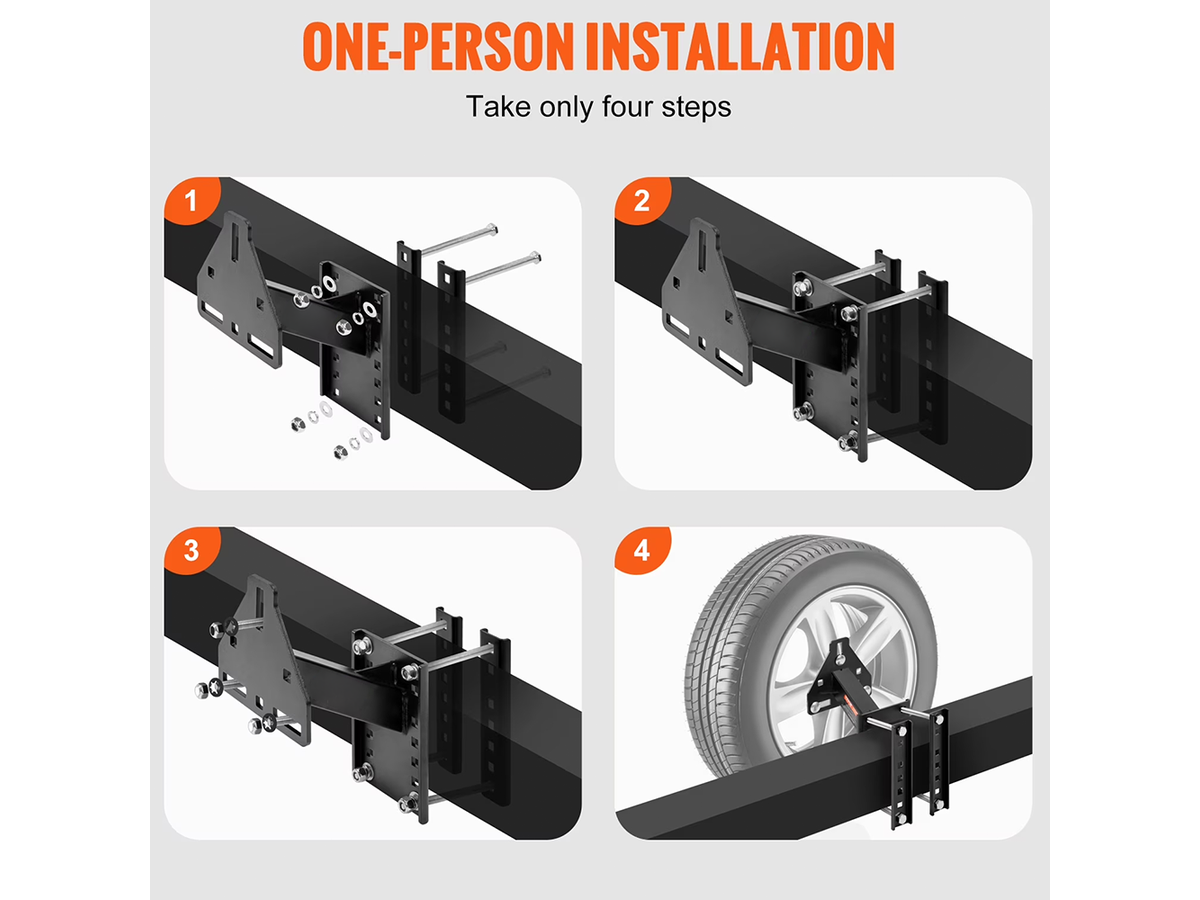 Spare Tire Carrier Tire Mount Heavy-Duty Trailer Spare Wheel Mount Bracket