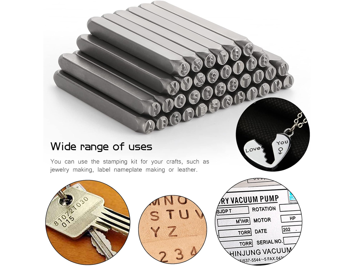 Letter Number Punch Set 37pcs Metal Alphabet and Number Stamp Kit