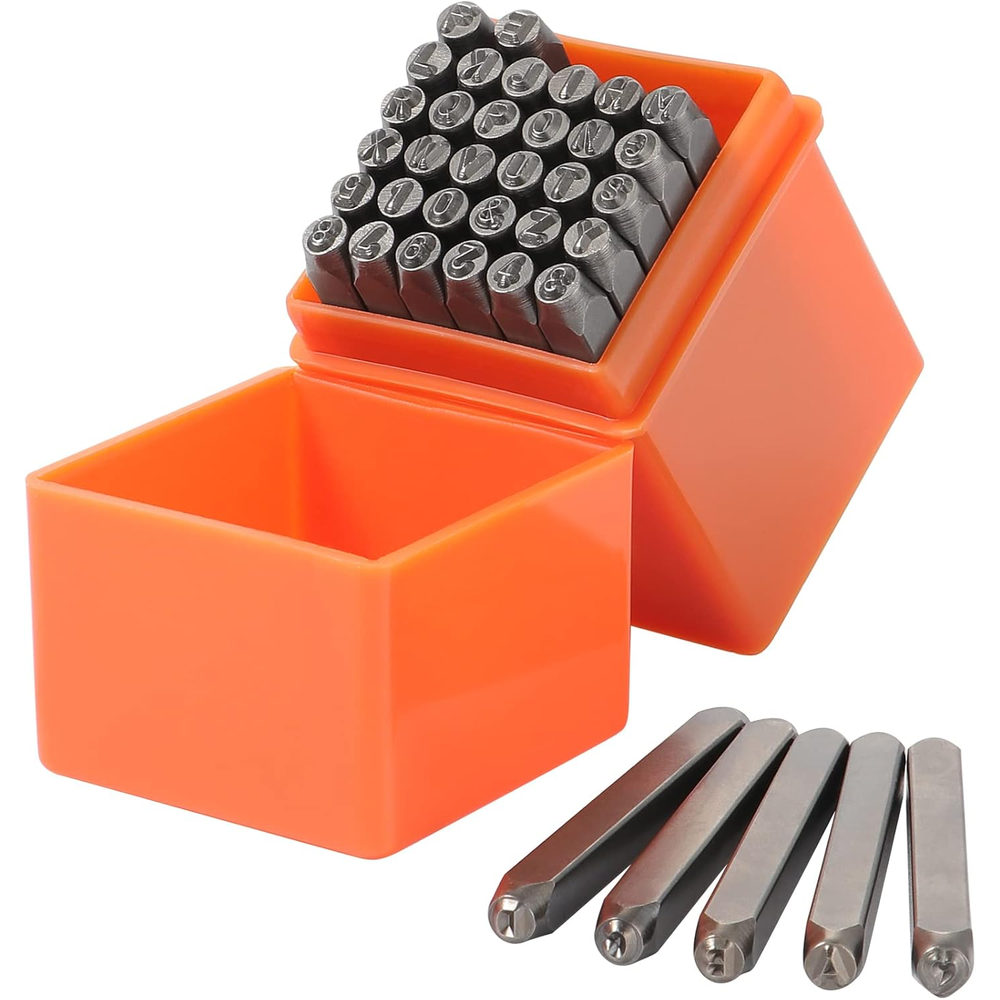 Letter Number Punch Set 37pcs Metal Alphabet and Number Stamp Kit