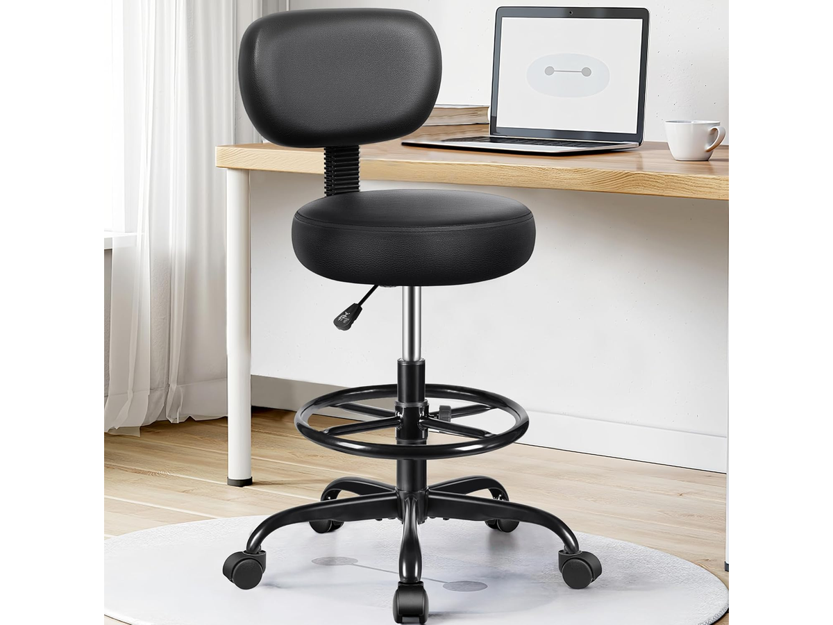 Office Chair Drafting Stool with Backrest