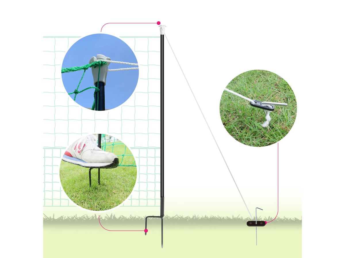 Chicken Fence 1.15M X 50M Portable Poultry Netting with Posts Gate Ground Pegs and Guy Ropes
